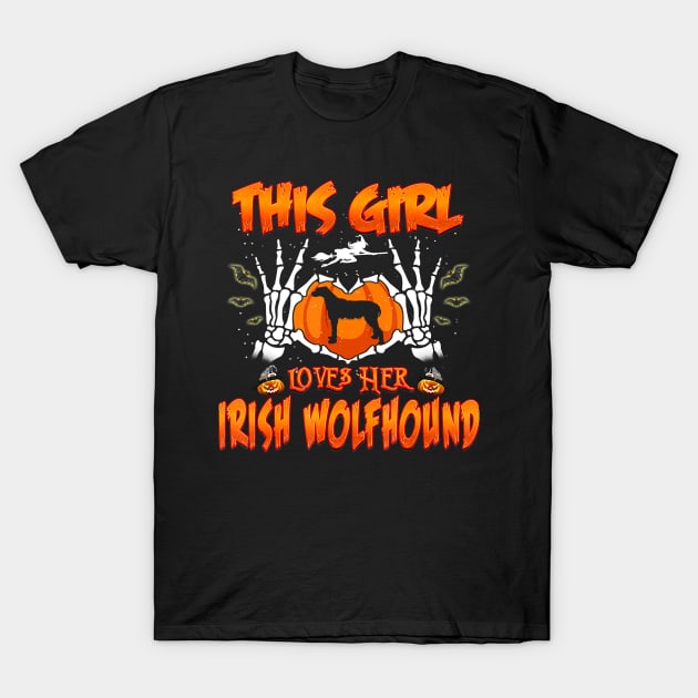This Girl Loves Her Irish Wolfhound Dog Halloween Costume T-Shirt by AlexWu